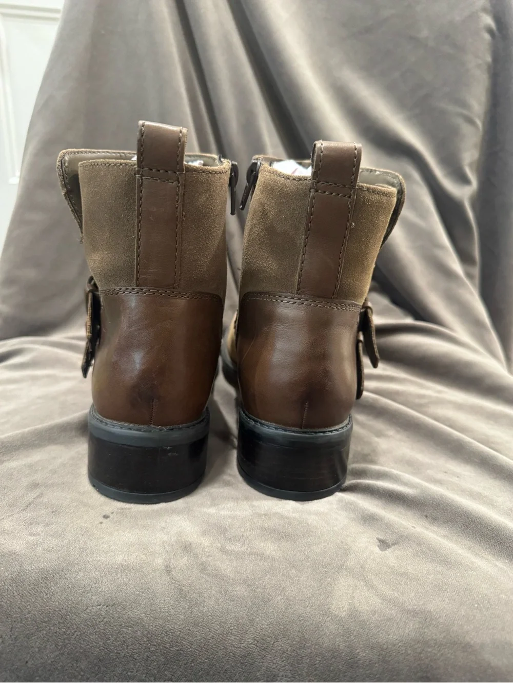 Clark’s Women's Brown Suede Buckle Ankle Boots